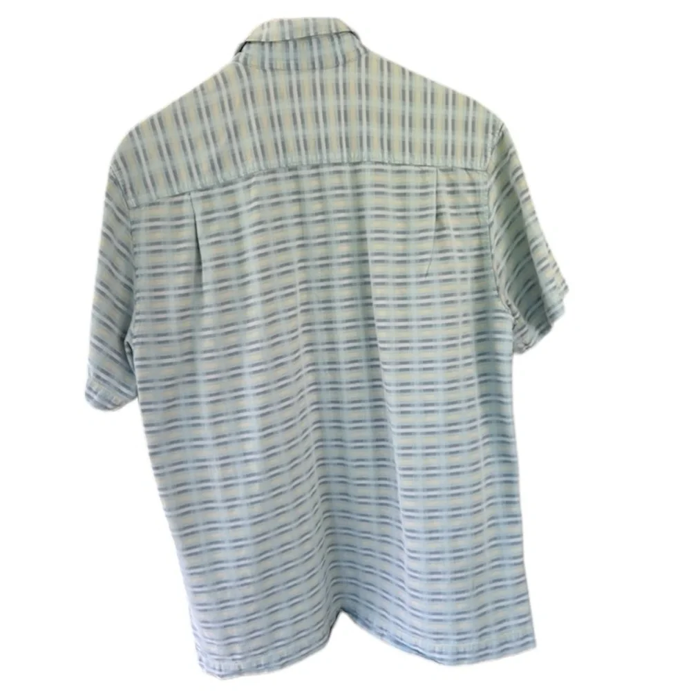 Tommy Bahama Silk Cotton Blend Shirt Pixel In Paradise Camp Shirt Blue Aloha Med - Picture 3 of 16